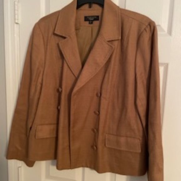 Talbots tan	20w	double breasted jacket cotton - Picture 1 of 1